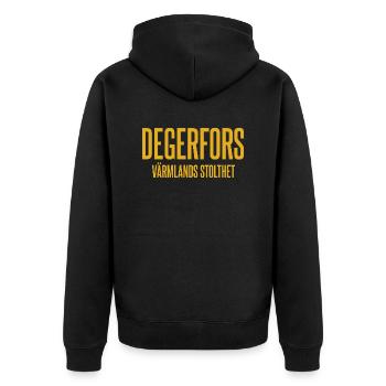 Degerfors - Unisex Premium Organic Zip Hoodie - black - Back - Nico (187cm)