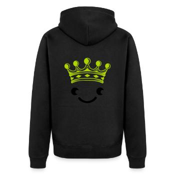 King Face - Unisex Premium Bio Zip Hoodie - Schwarz - Hinten - Nico (187cm)