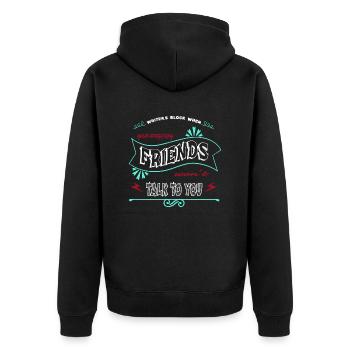 writing school sayings cycling birthday present - Unisex Premium Organic Zip Hoodie - black - Back - Nico (187cm)
