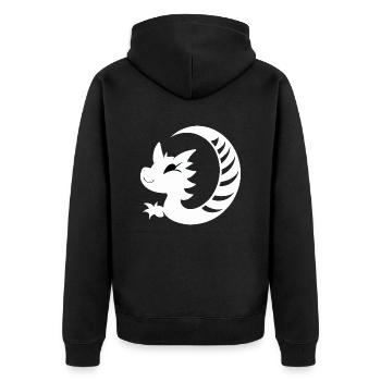 Cartoon Drache Feuer Fantasie Comic Drachen 3 - Unisex Premium Bio Zip Hoodie - Schwarz - Hinten - Nico (187cm)