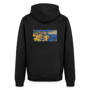 amalfi coast 1 - Unisex Premium Bio Zip Hoodie - Schwarz - Hinten - Nico (187cm)