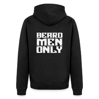 Beard Men Only - Unisex Premium Organic Zip Hoodie - black - Back - Nico (187cm)