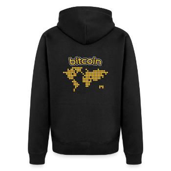 The Global Movement: Bitcoin World Map - Veste à capuche bio Premium Unisexe - noir - Dos - Nico (187cm)