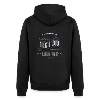 statement jokes technician baseballcoffeemug - Unisex Premium Bio Zip Hoodie - Schwarz - Hinten - Nico (187cm)