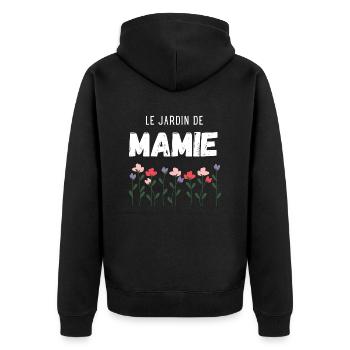 le jardin de mamie - Veste à capuche bio Premium Unisexe - noir - Dos - Nico (187cm)