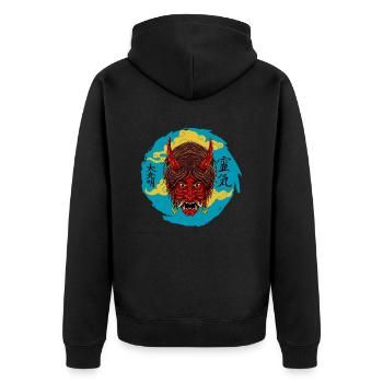Le diable la nuit - Veste à capuche bio Premium Unisexe - noir - Dos - Nico (187cm)