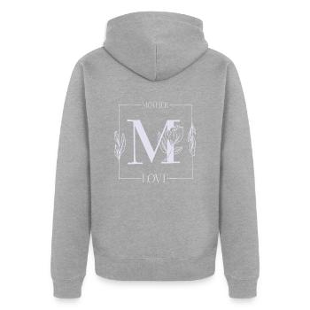 Muttertag Shirt Mutterliebe Danke Sagen Blumen - Unisex Premium Bio Zip Hoodie - Grau meliert - Hinten - Nico (187cm)