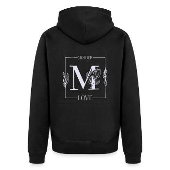 Muttertag Shirt Mutterliebe Danke Sagen Blumen - Unisex Premium Bio Zip Hoodie - Schwarz - Hinten - Nico (187cm)