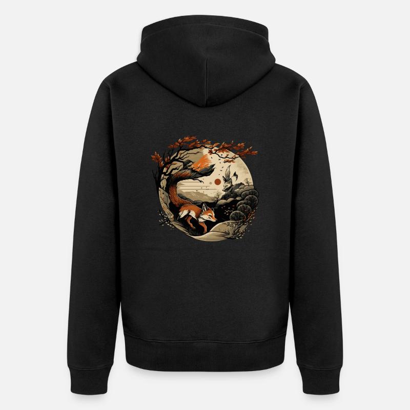 fox 6 - Veste à capuche bio Premium Unisexe - noir