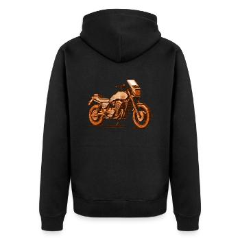 Motorcycle in a beautiful retro 8 bit vector graphics - Unisex Premium Organic Zip Hoodie - black - Back - Nico (187cm)