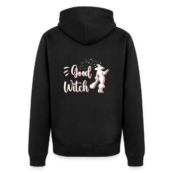 Good Witch Geschenk für Frauen und Freundinnen - Unisex Premium Bio Zip Hoodie - Schwarz - Hinten - Nico (187cm)