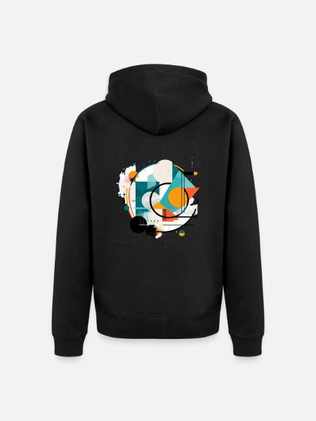 Abstract geometric design - Unisex Premium Organic Zip Hoodie - black
