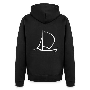 Sailing Sailing Ship Sailboat - Unisex Premium Organic Zip Hoodie - black - Back - Nico (187cm)