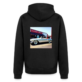 C16 - Unisex Premium Bio Zip Hoodie - Schwarz - Hinten - Nico (187cm)