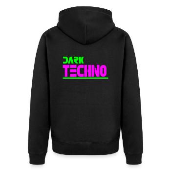 Techno sombre - Veste à capuche bio Premium Unisexe - noir - Dos - Nico (187cm)