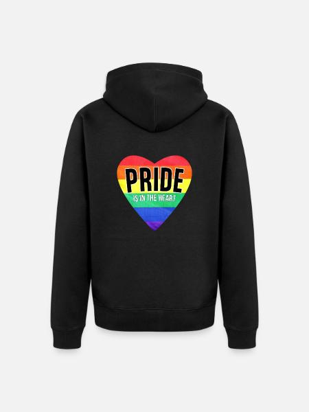 Stolz ist im Herzen - Unisex Premium Bio Zip Hoodie - Schwarz