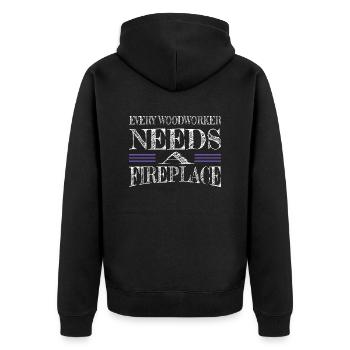 apprentice carpenter joke jokes safety helmet - Unisex Premium Bio Zip Hoodie - Schwarz - Hinten - Nico (187cm)