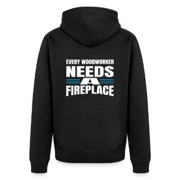 carpenter joke geek felling job carpenter saw - Unisex Premium Organic Zip Hoodie - black - Back - Nico (187cm)