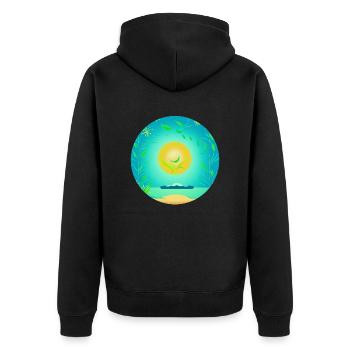 Nature Sun Love - Unisex Premium Organic Zip Hoodie - black - Back - Nico (187cm)