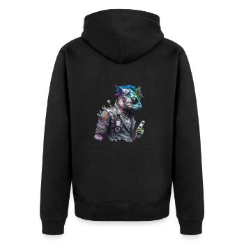 CS Cameleon, animal de la collection Cyber Squad - Veste à capuche bio Premium Unisexe - noir - Dos - Nico (187cm)