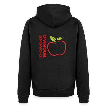 Pomme d'amour - Veste à capuche bio Premium Unisexe - noir - Dos - Nico (187cm)