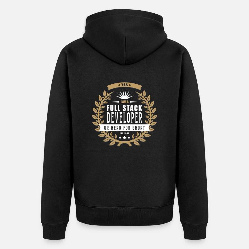 Full Stack Developer hell - Unisex Premium Bio Zip Hoodie - Schwarz