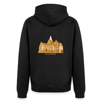 Hôtel de ville de Recklinghausen Région de la Ruhr Rhénanie-du-Nord-Westphalie - Veste à capuche bio Premium Unisexe - noir - Dos - Nico (187cm)