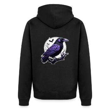 Halloween - Hard Rock - Rabe - Unisex Premium Bio Zip Hoodie - Schwarz - Hinten - Nico (187cm)
