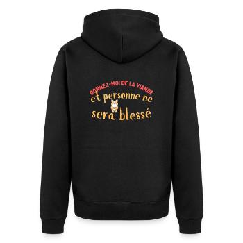 Japon canin - Veste à capuche bio Premium Unisexe - noir - Dos - Nico (187cm)