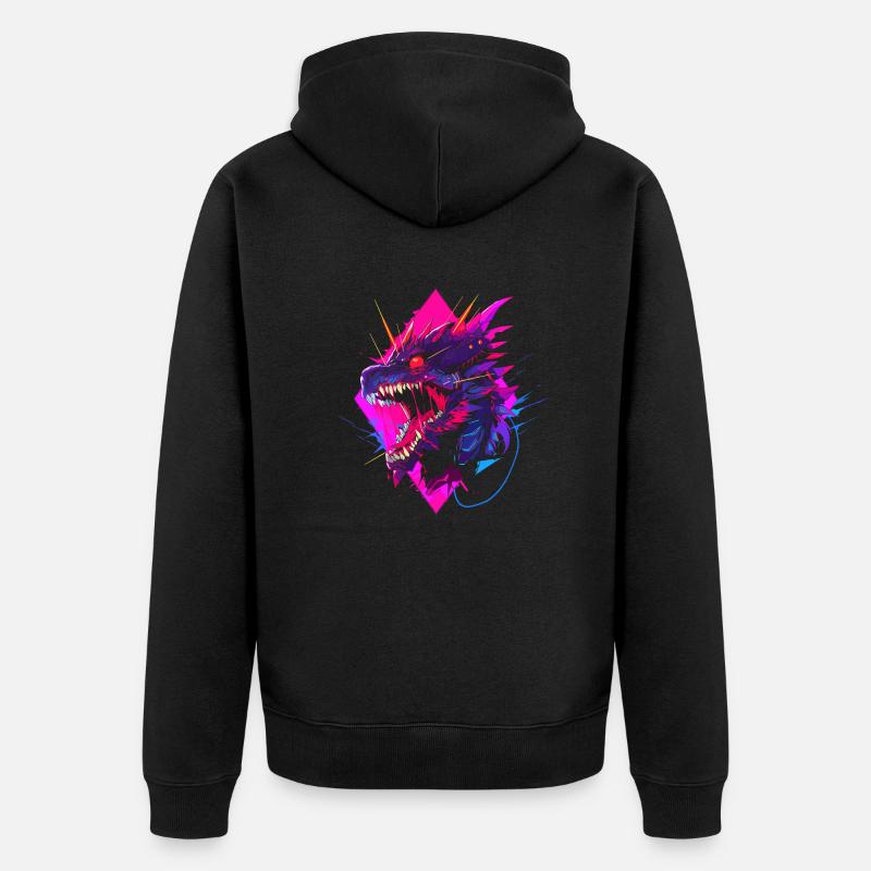 Synthwave Dragon - Veste à capuche bio Premium Unisexe - noir