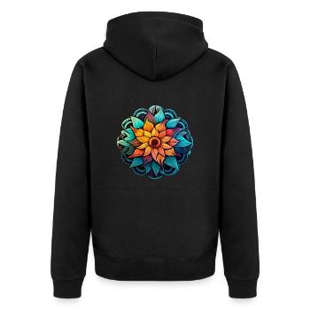 Mandala Lotus - Veste à capuche bio Premium Unisexe - noir - Dos - Nico (187cm)