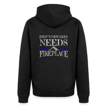 felling cabinetmaker tree feller lumberjack - Unisex Premium Bio Zip Hoodie - Schwarz - Hinten - Nico (187cm)