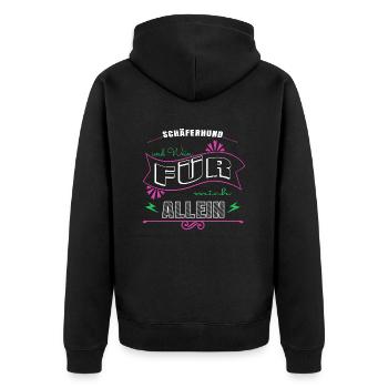 bday alkohol ich nie no hundehalter hundefreund - Unisex Premium Bio Zip Hoodie - Schwarz - Hinten - Nico (187cm)