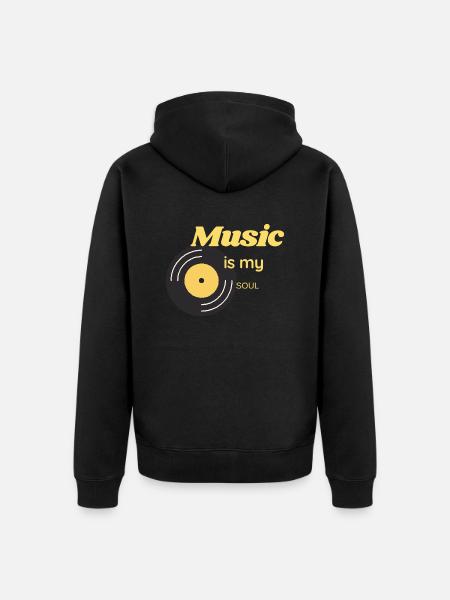 Music is my soul - Unisex Premium Organic Zip Hoodie - black