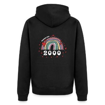 Awesome 2000 - 23. Geburtstag mit süßem Jahrgang - Unisex Premium Bio Zip Hoodie - Schwarz - Hinten - Nico (187cm)