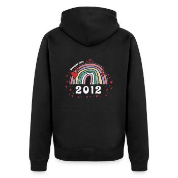 Awesome 2012 - 11th Birthday w/ Cute Vintage - Unisex Premium Organic Zip Hoodie - black - Back - Nico (187cm)