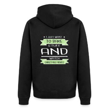 awkward cute dinosaur tshirt sports under the tree - Unisex Premium Organic Zip Hoodie - black - Back - Nico (187cm)