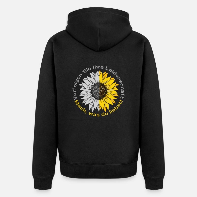 mach was du liebst - Unisex Premium Bio Zip Hoodie - Schwarz