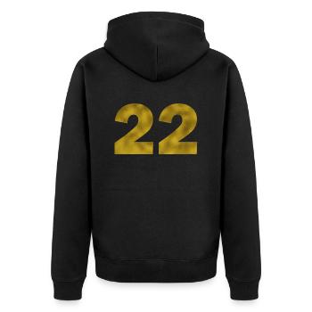 Anniversaire 22 ans - Veste à capuche bio Premium Unisexe - noir - Dos - Nico (187cm)