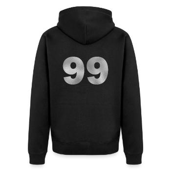 Anniversaire 99 ans - Veste à capuche bio Premium Unisexe - noir - Dos - Nico (187cm)