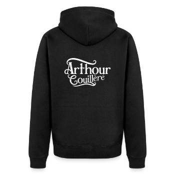 Arthour couillère - Veste à capuche bio Premium Unisexe - noir - Dos - Nico (187cm)
