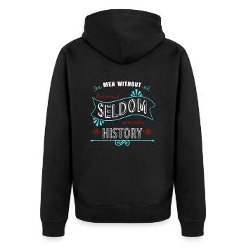 Geek Chubby Chaser Beard Length - Unisex Premium Organic Zip Hoodie - black - Back - Nico (187cm)