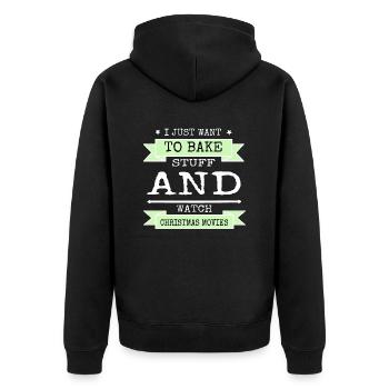 Dinosaur Tshirt Pastry Chef Christmas Vacation - Unisex Premium Organic Zip Hoodie - black - Back - Nico (187cm)