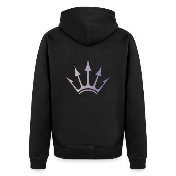 Five-Pointed Logo - Unisex Premium Organic Zip Hoodie - black - Back - Nico (187cm)