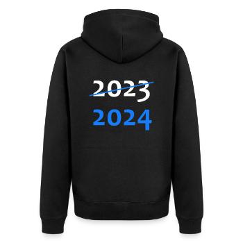 Bonne Année 2023 2024 - Veste à capuche bio Premium Unisexe - noir - Dos - Nico (187cm)