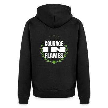 valor strength of character birthday present - Unisex Premium Organic Zip Hoodie - black - Back - Nico (187cm)