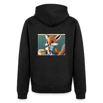 mignon petit renard démoniaque vie quotidienne – déjeuner - Veste à capuche bio Premium Unisexe - noir - Dos - Nico (187cm)