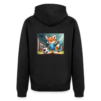 mignon petit renard démon vie quotidienne - football - Veste à capuche bio Premium Unisexe - noir - Dos - Nico (187cm)