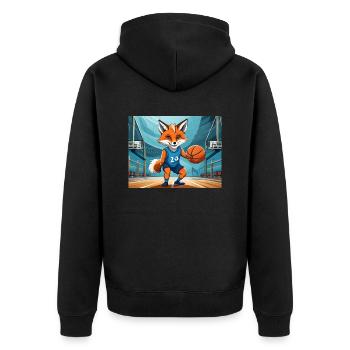Mignon petit renard démon vie quotidienne - biscuits - Veste à capuche bio Premium Unisexe - noir - Dos - Nico (187cm)