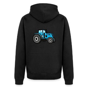 Tracteur Big Blue - Veste à capuche bio Premium Unisexe - noir - Dos - Nico (187cm)